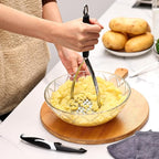 Joyoldelf Heavy Duty Stainless Steel Potato Masher with Potato Peelers, Masher Kitchen Tool & Food Masher/Potato Smasher with Silicone Handle, Perfect for Bean, Vegetable, Fruits, Avocado, Meat
