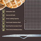 Cooling Rack for Baking, 16x10 Inches Baking Rack, Thick Wire Cookie Rack for Cooking, Roasting, Grilling, Drying, Oven Safe, Fits Half Sheet Pan