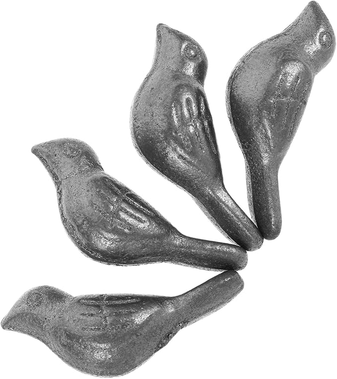 SEWACC 4pcs Cast Iron Cooking Tool Set Natural Bird-shaped Vegetarian Kitchen Gadget Family Healthy Cooking Accessory