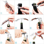 Philorn Wine Opener-Professional Corkscrew Wine Opener with Foil Cutter & Cap Remover, Manual Wine Key for Servers, Bartenders, Waiters & Home Use, Rosewood Handle Wine Bottle Opener