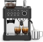 Kismile 20-Bar Espresso Machine with Grinder, Expresso Coffee Machines Coffee Maker with Grinder, Milk Frother/Steam Wand & Tamping Tools for Cappuccino & Latte