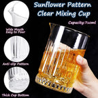 Gusnilo 24 Oz Cocktail Shaker Glasses - 710ml Crystal Bar Mixing Glass Set with Stirring Glasses (2PCS) for Whiskey, Martini, Old Fashioned