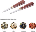 Oyster Shucking Knife,Oyster Knife,SPEENSUN Full Tang Not Easy to Break And Bend,More Secure with Oyster Shucking Glove ( 2Knife And 1Glove M )