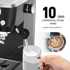 MAttinata Espresso Machine 20 Bar, Espresso Coffee Maker with Professional Milk Frother Steam Wand for Cappuccino & Latte, 49oz Removable Water Tank for Home, Black