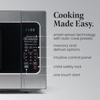 Farberware 1100W 2.2 cu ft Countertop Microwave Oven With Smart Sensor, LED Lighting, Child Lock - For Apartments and Dorms