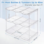 Stackable Water Bottle Organizer for Stanley 40 oz Tumbler, Water Bottle Holder for Cabinet, Pantry Kitchen Organizers and Storage for Stanley Cup Accessories, Tumbler Organizer and Wine Rack, 3Pack