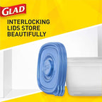 Glad GladWare Deep Dish Food Storage Containers with Lids, Large Rectangle BPA Free Plastic for Soups Salads and Meal Prep, Lock Tight Seal, Microwave Dishwasher Safe, 64 Oz, 3 Count - 6 Pack