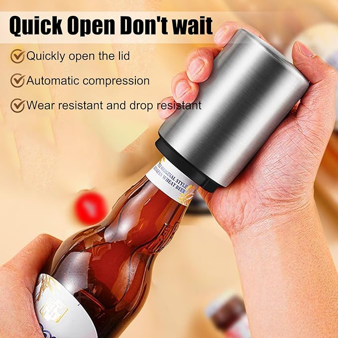 Destapadores De Cerveza Automatic Bottle Opener Premium Beer Bottle Opener Bottle Openers for Seniors,QUICK Fun Bartender Openning Tool for Corkscrew Lid Home Bars Kitchen