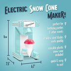 Nostalgia Retro Snow Cone Machine – Single-Serve Countertop Size – Shaved Ice Maker for Snow Cones, Slushies, & Hawaiian Ice - Includes Reusable Plastic Cup – Aqua
