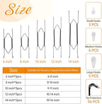Bilillo 14 Pcs Plate Hangers for Wall - 6/8/10/12/14 Inch Invisible Plates Hanger, Stainless Steel Plate Holders with 14 Pieces Wall Hooks for 5.5 to 15.5 Inch Decorative Plates and Arts (Black)