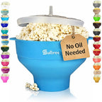 The Original Salbree Microwave Popcorn Popper Machine, Silicone Popcorn Maker, Collapsible Microwavable Bowl - Hot Air Popper - No Oil Required - The Most Colors Available (Turquoise)