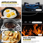 Cast Iron Pot, Egg Frying Pan Butter Warme Iron Oil Heating Pot with Wooden Handle for Kitchens Cooking, 4.3x10.8 Inch