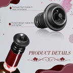 Honoson 60 Pieces Wine Stopper Silicone Resealable Pump Vacuum Saver Practical for Kitchen Supplies Bottle Tools (Black)