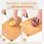 Large Cutting Boards for Kitchen Dishwasher - XL Cutting Board Set Double-Sided with Non-Slip Feet and Juice Groove Composite Chopping Board Knife Friendly Cut Meat, Fruit,Vegetable