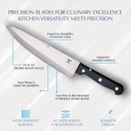 Moss & Stone 14 Pcs Knife Block Set Stainless Steel, Premium Forged Kitchen Knives Set with High-Carbon Blades, Ergonomic Handle, Sharp Blade, Rust Resistant, Modern Style for Home & Chef, Black