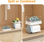 2-in-1 Trash Bag Holder Laundry & Dishwasher Pods Container,Garbage Bag Dispenser with Removable Lids,Kitchen Organizer and Under Sink Storage Box