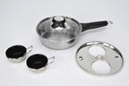 RUNZI 2 Cups Egg Poacher Pan - Stainless Steel Poached Egg Cooker – Perfect Poached Egg Maker – Induction Cooktop Egg Poachers Cookware Set with 2 Nonstick Large PFOA FREE Egg Poacher Cups…