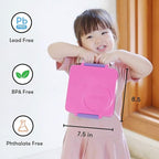 OmieBox Bento Box for Kids - Insulated Bento Lunch Box with Leak Proof Vacuum Insulated Food Jar - 3 Compartments, Two Temperature Zones (Unicorn Pink)