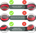 Round Collapsible Colander with Plastic Handles Round Silicone Kitchen Strainers Foldable Kitchen Strainer Perfect for Draining Pasta Vegetable and Fruit Red