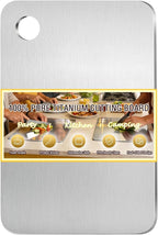 100% Pure Titanium Cutting Board, Titanium Cutting Boards for Kitchen Dishwasher Safe, Food-Grade Metal Meat Chopping Board Mat for Cooking Tasks and Outdoor Charcuterie Party (S, 9.25”×5.71”)