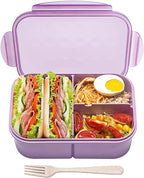 MISS BIG® Bento Box,Bento Box Adult,Lunch Box,Leak Proof Lunch Containers,No BPAs and No Chemical Dyes Bento Lunch Box,Dishwasher and Microwave Safe Lunch Containers for Adults(1900ml Purple)