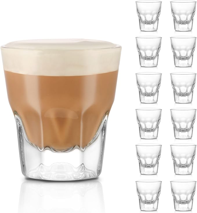 Libbey Gibraltar DuraTuff Cortado Glasses Set of 12, 4.5 Oz Durable Restaurant Style, Glass Espresso Cups, Drinkware Set for Home, Coffee Service