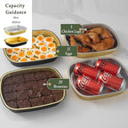 Oval Aluminum Foil Catering Trays with Lids (5 Pack) – 2X Thicker Heavy Duty Gold Serving Platters for Parties, Catering, Takeout & Food Service, 68oz