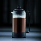 Bodum 12oz Brazil French Press Coffee Maker, High-Heat Borosilicate Glass, Black - Made in Portugal