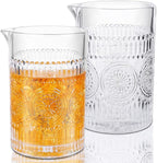 Gusnilo Cocktail Stirring Glasses for Whiskey Cocktail Mixing Glass 24oz Mixing Glass Mixing for Stirring Drinks,Old Fashioned Crystal Bar mixing Glass 710ml Cocktail Stirring Glasses 2PCS