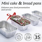 (35 Pack) 1 Lb Aluminum Foil Mini Loaf Pans - Foil Bread Pans for Baking - Perfect to Bake Individual Bread Loaves, Cakes & Meat - 1 Pound Aluminum Loaf Pans - 6 x 3.5 x 2 Inches
