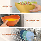 Homienly 60oz Wheat Straw Bowls Set of 6 Salad Bowls Large Popcorn Bowl Unbreakable Serving Bowls Microwave & Dishwasher Safe Bowl Set Centerpiece Bowls for Kitchen, Party, Decor, Camping (Multi)
