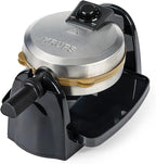 KRUPS Waffle Maker, Rotating Belgian Waffle Maker, 180° Flip Waffle Iron, Ceramic Non-Stick Plate, 3 Browning Control Levels, Foldable Cool Touch Handle, Removable Drip Tray, Stainless Steel