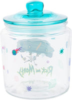 Silver Buffalo Rick and Morty Falling Out of Ship Glass Cookie Snack Candy Jar with Lid (Small)