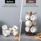 MyLifeUNIT Mug Holder Tree, Coffee Cup Holder with 6 Hooks (Brown)
