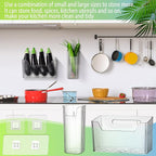 8 Pcs Storage Organizer Bins Wall Mounted Organizer Basket Plastic Cabinet Door Bins Stackable Hanging Baskets for Organizing for Wall Refrigerator Kitchen Bathroom Pantry(3.35'',White)