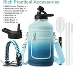 DYSANKY Insulated Water Bottle | Thickened Stainless Steel Vacuum Metal | Portable Sports Half Gallon Large Water Jug for Gym and Hiking with Straw, Carrier Bag, Handle Strap | BPA-Free 64 oz