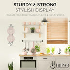 TRIPAR Augusta Narrow Vertical Plate Rack, Black Display (2 Tiers) - Lightweight & Durable - Contains 2 Non-Adjustable Brackets - Elegantly Display Plates, Tiles, Artwork, & More