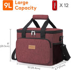 Lifewit Medium Lunch Bag, Insulated Lunch Box, Soft Cooler Cooling Tote for Adult Men Women, Burgundy 12-Can (9L)