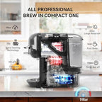 Multi-Capsule Coffee Maker, Hot/Cold Coffee Maker, Milk, ESE Pod Ground Coffee, Cafeteria, 19 Bar, 5 in 1 (Color : H2B M1A BK, Size : CHINA_UK)