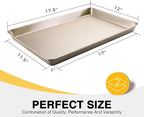HONGBAKE 2 Pack Half Sheet Baking Pans,Non Stick Baking Sheet for Oven, 57% Thicker Carbon Steel Cookie Sheets for baking, 17.5" x 12" Cookie Trays