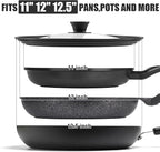 Universal Lid for Pots Pans and Skillets, Pan Cover Fit 11", 12",13" Diameter Cookware, Silicone Replacement Pan Lid Pot Lids for Frying Pans, Cast Iron,Tempered Glass Lid