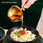 Stainless Steel Butter Warmer, Saucepan Chocolate Milk Butter Melting Pot Small Sauce Pan with Pour Spouts Cooking Pot for Hot Oil Soup Coffee Tea Warming (Gold)