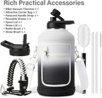 DYSANKY Insulated Water Bottle | Thickened Stainless Steel Vacuum Metal | Portable Sports Half Gallon Large Water Jug for Gym and Hiking with Straw, Carrier Bag, Handle Strap | BPA-Free 64 oz