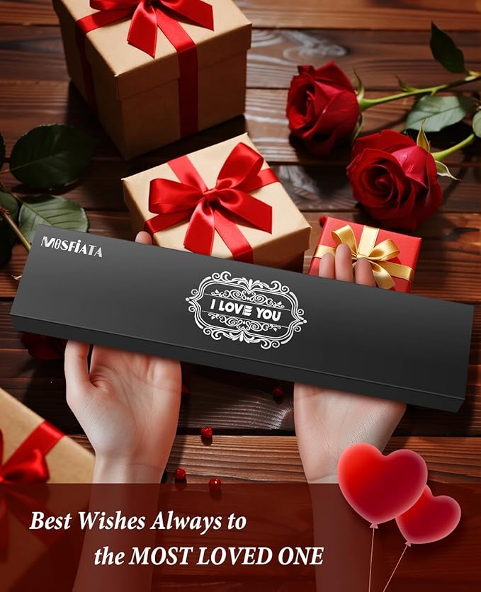 MOSFiATA Gifts for Men Women Christmas, 8" Sharp Kitchen Knife Set with Sheath Professional German EN1.4116 Stainless Steel, Chef Gifts for Best Dad Mom Birthday, Anniversary Xmas Gift Box-I Love You