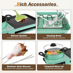 Hot Pot Electric with Grill, 1600W 3 in 1 Smokeless Non-Stick Barbecue Shabu Hot Pot with Dual Temp Control, Multifunctional Teppanyaki Grill Pot, Shabu Korean BBQ for 3-5 People