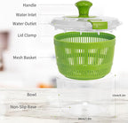 Salad Spinner, Fruit and Vegetable Washer, Spin and Dry Salad Greens, 3 QT Lettuce Spinner with Bowl and Mesh Basket
