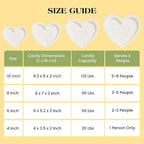 3 Pcs Silicone Heart Shaped Cake Pans 10 Inch 8 Inch 6 Inch Mini Small Large Heart Cake Pan Set Nonstick Silicone Heart Molds for Baking (Cream)