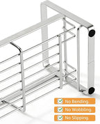HULISEN Large Sponge Holder, 304 Stainless Steel Kitchen Soap Dispenser Caddy Organizer, Countertop Soap Dish Rack Drainer with Removable Drain Tray, not Including Dispenser and Brush, Silver