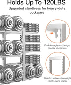 ORDORA 8-Tier Pots and Pans Organizer under Cabinet, Kitchen Cabinet Organizers and Storage, Heavy Duty 120LBS Pots and Pan Storage Rack Organizer inside Cabinet, Adjustable, Silver