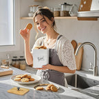 Goaste 2 Sizes Metal Cookie Jars with Lid, 101 & 54 OZ White Candy Cookie Tins, Decorative Food Storage Containers, Vintage Cookie Canister with Wide Opening for Kitchen Counter, Pantry, Gift Giving
